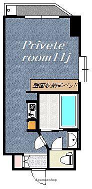 ペガサス7(ワンルーム/4階)の間取り写真