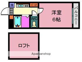 アップルハウス伊敷(1K/1階)の間取り写真