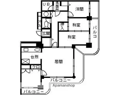 ストークマンション鹿児島(4LDK/11階)の間取り写真
