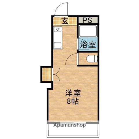 パルム鴨池(1K/4階)の間取り写真