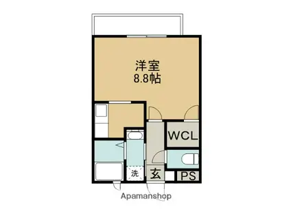 SUN SHINE葉月館(ワンルーム/1階)の間取り写真