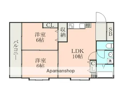 プレジデント727(2LDK/2階)の間取り写真