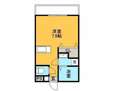 PARK SIDE葉月館(1K/1階)の間取り写真