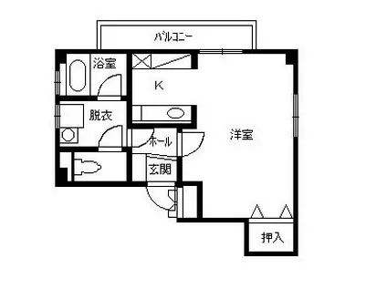 クリア・F(ワンルーム/4階)の間取り写真