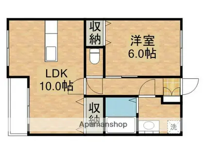 ボヌール(1LDK/2階)の間取り写真