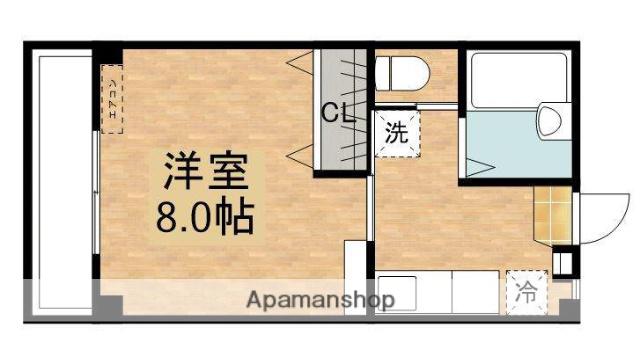 コーポ丸輪D(1K/2階)の間取り写真