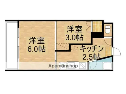 コーポ曙(2K/2階)の間取り写真