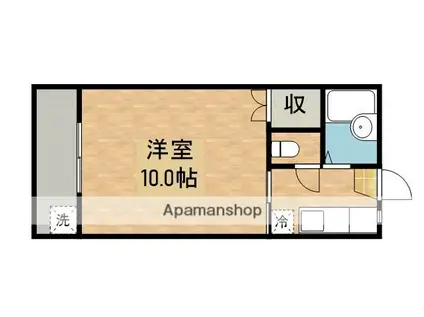 ふれあいマンション(1K/1階)の間取り写真