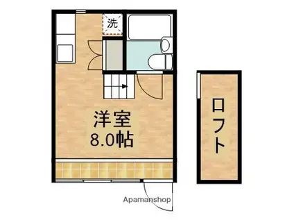 ラクパハウスA(ワンルーム/1階)の間取り写真