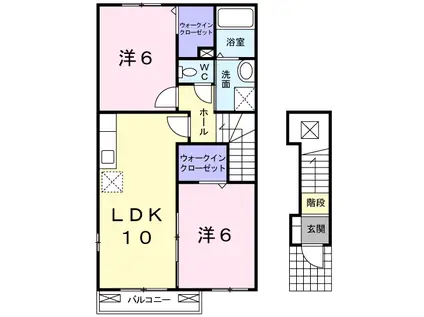 サンモール・NⅡ(2LDK/2階)の間取り写真