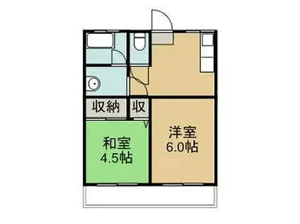 サングローリー(2DK/2階)の間取り写真