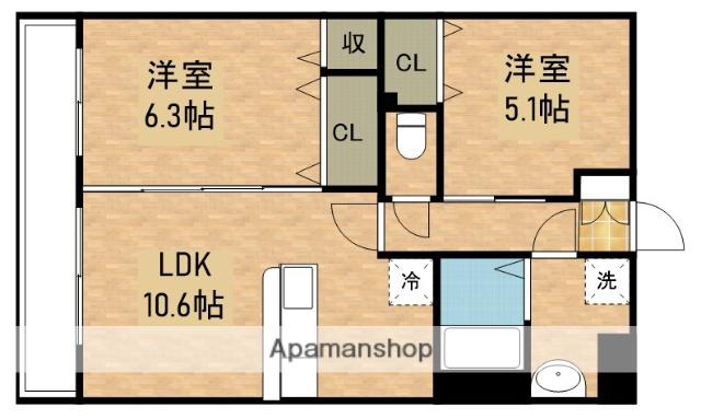 GLANZ末吉(2LDK/3階)の間取り写真