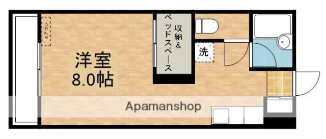 サンセットビレッジ新川A棟(ワンルーム/2階)の間取り写真
