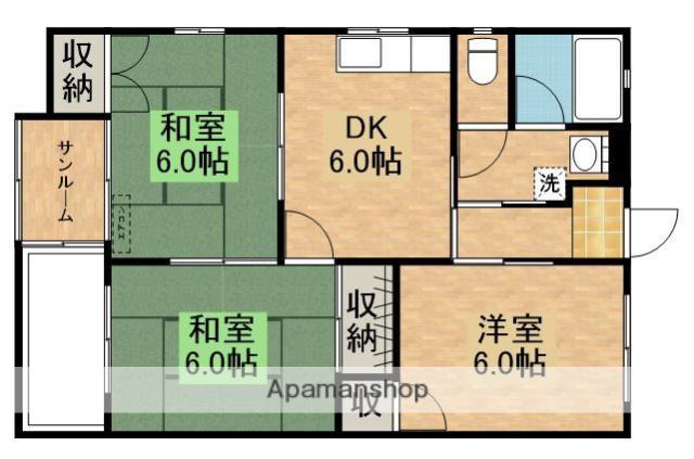 グリーンシールズ・オコ(3DK/3階)の間取り写真