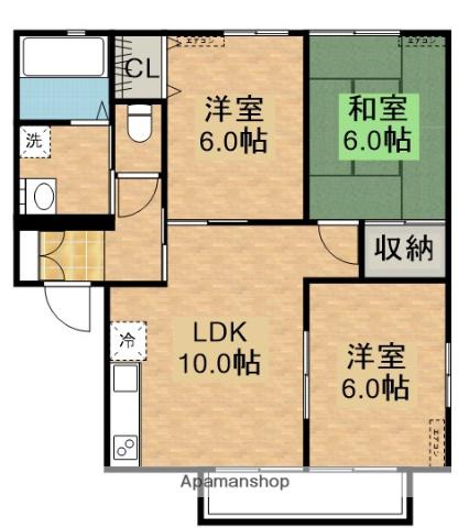 ウェルビラ寿(3LDK/2階)の間取り写真
