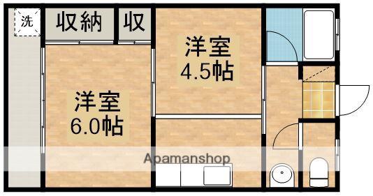 ブルーメン札元(2DK/3階)の間取り写真