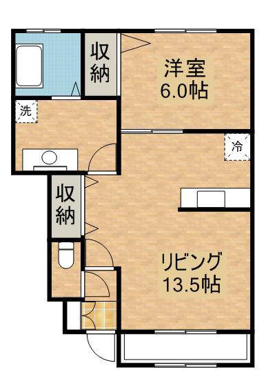 ボナールⅡ(1LDK/1階)の間取り写真