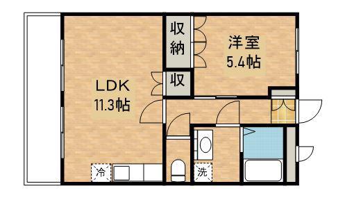 サンタプレイスⅡ(1LDK/2階)の間取り写真