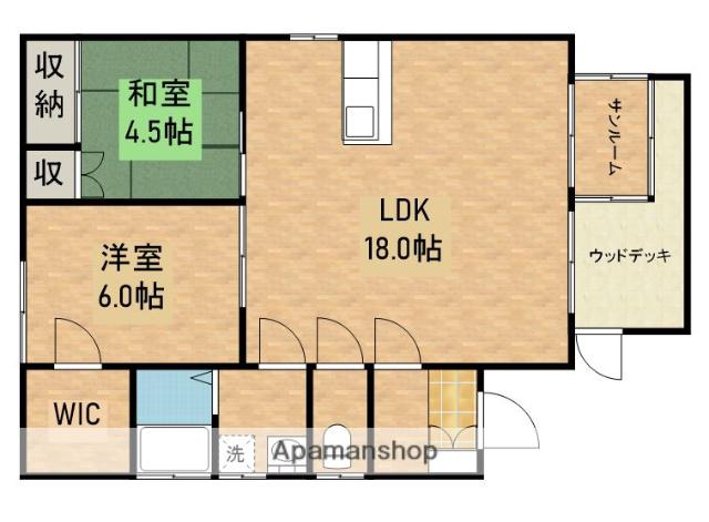 鹿児島県鹿屋市 1階建 築20年(2LDK)の間取り写真