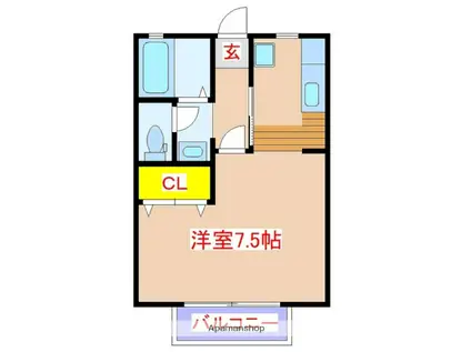 RYOMA 壱番館(1K/2階)の間取り写真