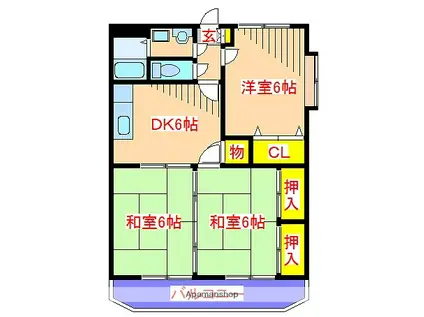 アネックスS・Y(3DK/1階)の間取り写真