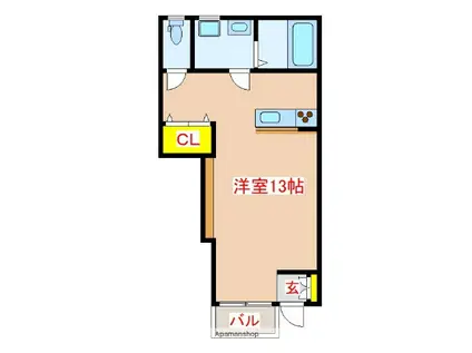 エスポワール隼人(ワンルーム/1階)の間取り写真