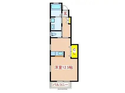 サニーブライト霧島(ワンルーム/1階)の間取り写真