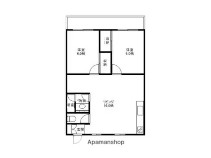 マンションルート58(2LDK/2階)の間取り写真