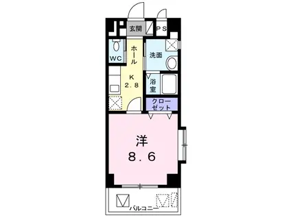 西武門ゆーちハウス(1K/9階)の間取り写真
