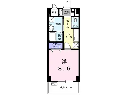 西武門ゆーちハウス(1K/8階)の間取り写真