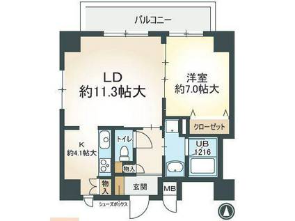 パレ・カルフール(1LDK/8階)の間取り写真