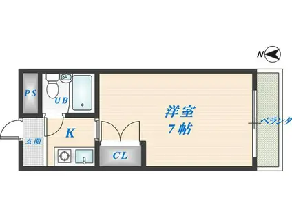 ベルハイム長瀬駅前(1K/6階)の間取り写真