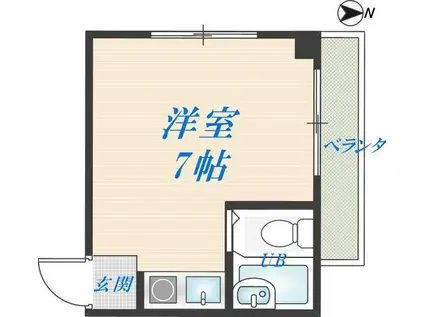 コシベ八戸ノ里(ワンルーム/4階)の間取り写真