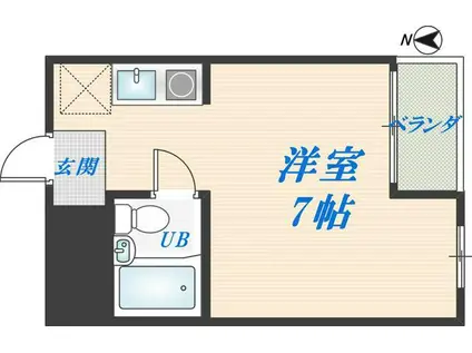 カーサデル吉松(ワンルーム/3階)の間取り写真