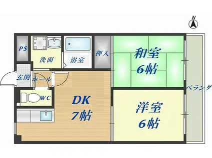 清新マンション(2DK/3階)の間取り写真
