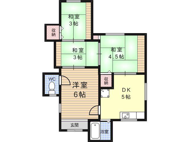 菊川荘(4DK/1階)の間取り写真