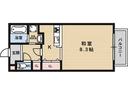 パナプレイス姫島(ワンルーム/2階)の間取り写真