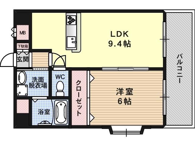 ADER LEBEN(1LDK/3階)の間取り写真