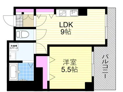 リックリグ塚本(1LDK/2階)の間取り写真