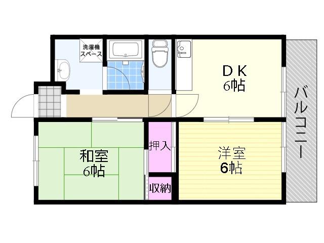 アルトピノ野里(2DK/5階)の間取り写真