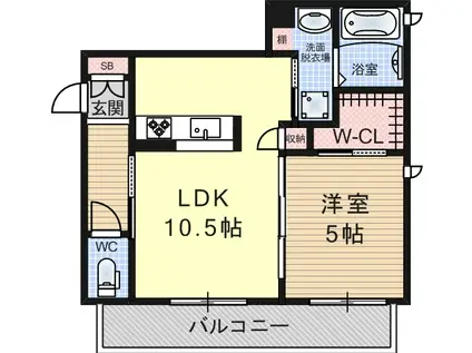 シャーメゾンボナール(1LDK/1階)の間取り写真