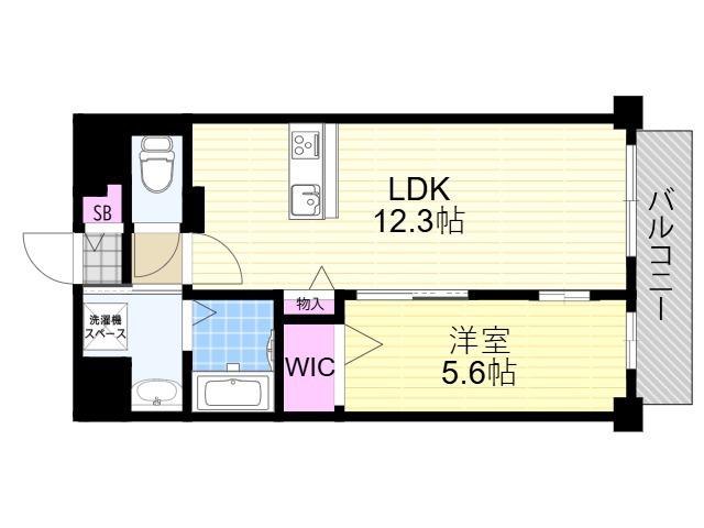 ブロッサム塚本公園(1LDK/2階)の間取り写真