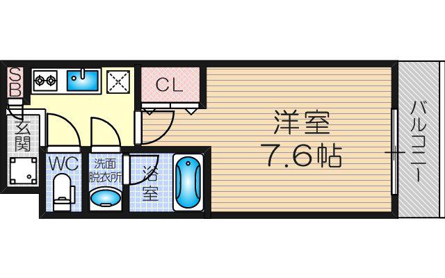 レジディア新大阪(1K/9階)の間取り写真