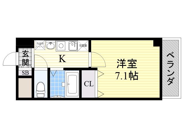 コンセール裕恵(1K/9階)の間取り写真