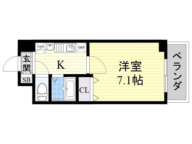 コンセール裕恵(1K/4階)の間取り写真