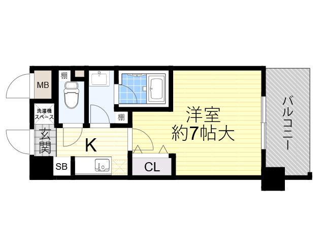 新大阪南グランドマンション(1K/4階)の間取り写真