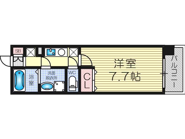 パセオ十三東(1K/4階)の間取り写真