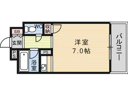 ニューシティーマンション(1K/6階)の間取り写真