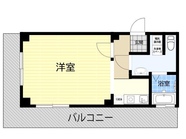大島紬ビル(ワンルーム/6階)の間取り写真