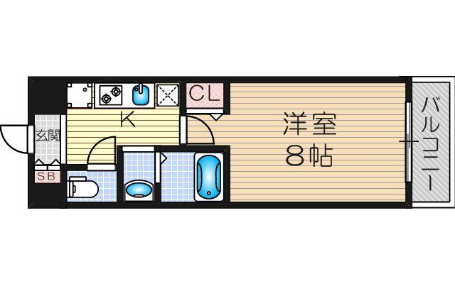 MSPALAZZO OSAKA(1K/9階)の間取り写真